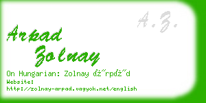 arpad zolnay business card